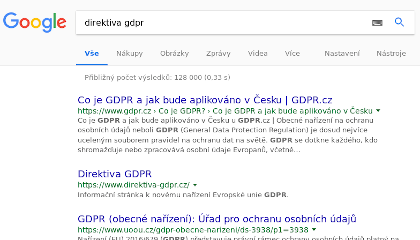 Výsledky hledání pro Direktiva GDPR