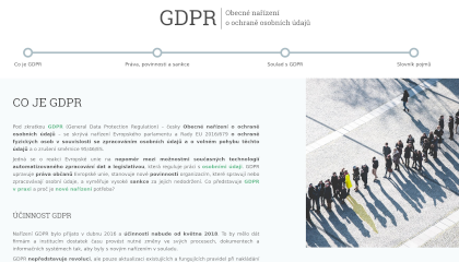 Mikrostránka Direktiva GDPR - detail 1